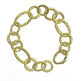 Clevereve's 18Kt Gold Yellow Textured Link Bracelet