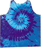 Spiral Mens Adult Blue Tie Dye Tank Top