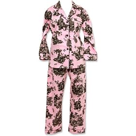 Buy Bedhead Pink and Black Toile Sateen Cotton Pajama - Final Sale! by BedHead