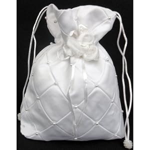 Communion Dress Matching Beaded Purse White