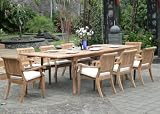 New 9 Pc Luxurious Grade-A Teak Dining Set - Large 117