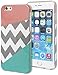 Bastex iPhone 6+ Case, Heavy Duty Snap On Protective Case - Tri Pink Chevron and Teal Pattern Design Hard Case for Apple iPhone 6 Plus, 5.5