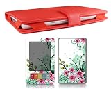 Bundle Monster Barnes & Noble Nook Synthetic Leather Case Cover Jacket + Skin Sticker + Screen Protector Ebook Accessories Combo - Fit 3G and Wifi Version
