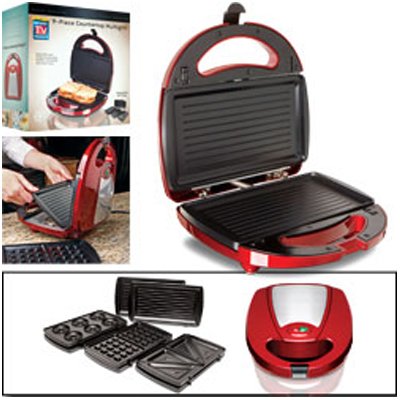 New Trademark Countertop Multi-Grill With Removable Grill Trays 9 Pc. Soft Feet To Protect Surfaces