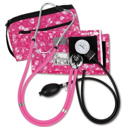 Prestige Medical Sphygmomanometer/Sprague Kit, Pink Heart
