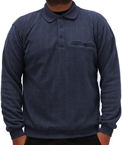 LD Sport Allover Long Sleeve Banded Bottom Shirt 6198-105 Navy (Large, Navy)