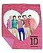 One Direction Pink Zebra Throw - Features 1D in a Heart