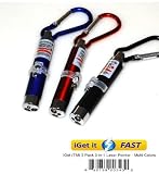 iGet 3-PK - iGet TM Laser Pointer Cat Toy Qty 3 Three Pack 3-in-1 Laser Pointer with Red Laser UV Light amp LED Light key clip - THREE Pointers INCLUDED 