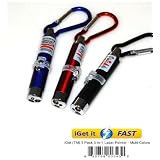 iGet(TM)LaserPointerCatToy(Qty3)ThreePack:3-in-1LaserPointerwithRedLaser,UVLight&LEDLight+keyclip-THREEPointersINCLUDED!
