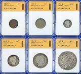 1892 P-Mint 6-Coin Year Set with Morgan Dollar - SGS Certified Authentic 1892 P-Mint 6-Coin Year Set with Morgan Dollar - SGS Certified Authentic