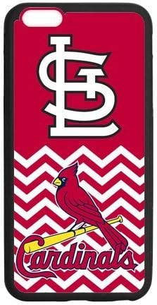 JWstore St. Louis Cardinals Logo White Red Chevron Case Cover Protector for Phone iPhone 6 Plus 5.5" (Laser Technology)