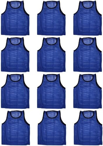 BlueDot Trading Adult Sports Pinnies High Quality Scrimmage Training Vests (12-Pack)