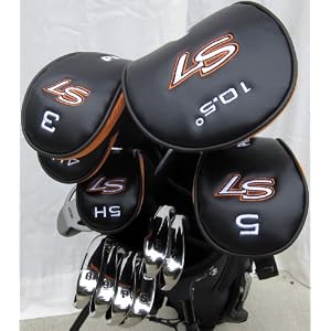 Mens Left Handed Complete Golf Club Set LH Titanium Driver, Fairway Woods, Hybrids, Irons, Putter, Wedge & Stand Bag Deluxe Ti Model Lefty