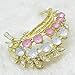 YAZILIND Jewelry Gold Plated Pink White Crystal Pierced Ears Wraps Cuff Earring for Right Ear