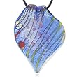 Murano Glass Dazzling Blue Multicolored Flower Petal Pendants