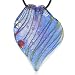 Pugster Murano Glass Dazzling Blue Multicolored Flower Petal Pendant Necklaces
