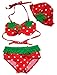 KMFEEL Strawberry Cartoon 3 Piece Baby Girl Bikini Swimwear