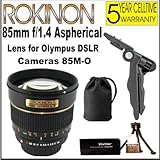 Rokinon 85mm f/1.4 Aspherical Lens for Olympus (85M-O) + 5 Year Celltime Wa ....