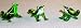 Frog MINI sized Art Glass figurines Green Leaf Frog 1 Color 6 pc. lot