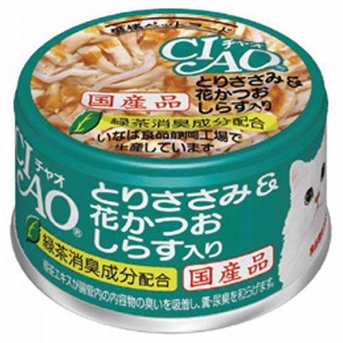 CIAO　チャオ　ホワイティ　とりささみ＆花かつお　しらす入り　A-16　85g
