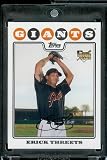 2008 Topps # 551 Erick Threets (RC) - Rookie Card - San Francisco Giants - MLB Baseball Trading Card in a Protective Screw Down Display Case