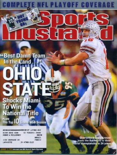 Sports Illustrated January 13, 2003 Craig Krenzel/Ohio State Buckeyes, NHL Playoffs, Michael Vick/Atlanta Falcons, Tommy Maddox/Pittsburgh Steelers, LeBron James