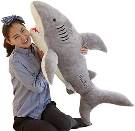 New 70cm Cute Shark Shaped Plush Toy Pillow Back Cushion Doll Gift Animal Bolster