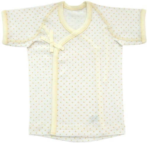 ベビーストーリー メルマ加工 水玉柄フライス 立体裁断 短肌着 50cm クリーム EF14011 日本製