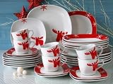 Weihnachtsgeschirr Tafelservice ELCH 12 teilig Porzellan