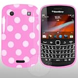from AIO AIO Polka Dots Gel Case For Blackberry Bold 9900 With Film - Baby Pink