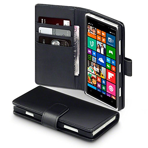 Nokia Lumia 830 Case, Terrapin [GENUINE LEATHER] Lumia 830 Case Executive [Black] Premium Wallet Case with Card Slots & Bill Compartment Case for Nokia Lumia 830 - Black