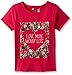 Dream Star Girls' Short Sleeve Screen Tee with Printed Chiffon Scarf