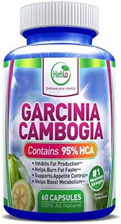 95% HCA Highest Potency Pure Garcinia Cambogia Extract Slim Diet Max Strength Formula Reduce Appetite &amp; Lose Weight Fast 60 Capsules 30 Days Supply