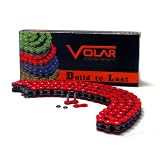 520 O-Ring O Ring Motorcycle Chain with 104 Links RED by Volar Motorsport