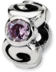Sterling Silver Reflections Pink Cz Bead