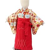 女の子ベビー着物袴セット アイボリー蘭桜/赤 1才（80cm前後） 中国製