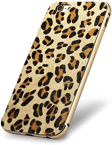 iPhone 6 Case, Donna Roxanne® Call of the Wild Series [Bumper Frame] Fashion Cell Phone Cases Slim Fit Genuine Fur Leather Cover for Iphone 6 Case (4.7 Inch) - Retail Package (Yellow Leopard)