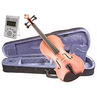 Music Basics Violin Complete Kit with Free Tuner - Pink 1/2 Size (VLN-12-Pink 1/2)