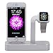 Apple Watch Stand, Teslasz 2 in 1 Premium Aluminum Charging Dock Station Stand Holder for Apple iWatch & iPhone(iPhone 5/ 5S/ 6/ 6 Plus, iWatch BASIC / SPORT / EDITION Model)-Silver