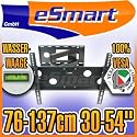 eSmart Wandhalterung LCD / PLASMA TV | 76-137 cm | 30-54 Zoll | VESA 100-700 | Neigbar + Schwenkbar | Schwarz | Montagelöcher am TV max. 715 x 480 mm (Breite x Höhe)