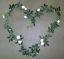 Silk White Rose Artficial Flower 6' Strand Wedding Decoration