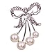 Yazilind Jewelry Silver Plated Glaring Crystal Cute Bow Brooches and Pins Vintage for Women & Girls