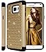Galaxy Note 5 Case, Style4U Galaxy Note 5 Studded Rhinestone Crystal Bling Hybrid Armor Case Cover for Samsung Galaxy Note 5 with 1 Style4U Stylus [Gold/Black]