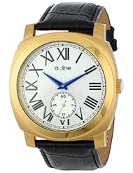 a_line Womens AL-80023-YG-02-BK Pyar Analog Display Japanese Quartz Black Watch