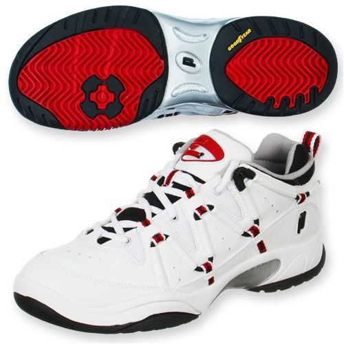 Prince Men's QT Scream 2 Low Tennis Shoe - White/Black/Red