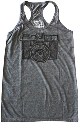 Happy Family Clothing Diana Camera Racerback Tank Top (Large, Heather Gray)