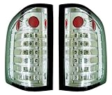 IMAGE OF Chevrolet Silverado 2007 2008 2009 Tail Lamps, Fiber Optic & LED (Fits 2007 2008 2009 Silverado 1500/2500/3500HD, 2009 Silverado 1500 Hybrid, 2007 2008 2009 Sierra 2500/3500HD) Crystal Clear 1500/2500/3500HD/Hybrid-1 pair