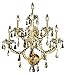 Elegant Lighting 2801W7G-Gt/Ss Swarovski Elements Smoky Golden Teak Crystal Maria Theresa 7-Light Crystal Wall Sconce, Finished in Gold with Smoky Golden Teak Crystals