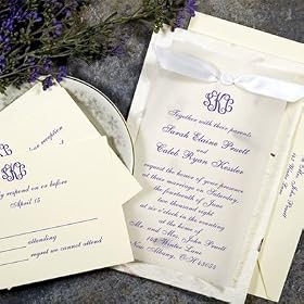 Gartner 50-Count Hand Made Paper Wedding Invitation Kit - Natural Purple Pape...