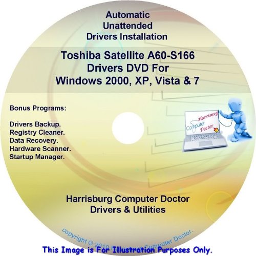 Toshiba Satellite A60-S166 Drivers DVD Disc - Windows 2000, XP, Vista and 7 Drivers - Automatic Drivers Installation